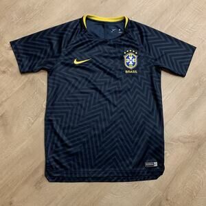 Nike Brazil 2018 Soccer Jersey Youth Boys Medium M Dri-Fit Brasil Pre-Match